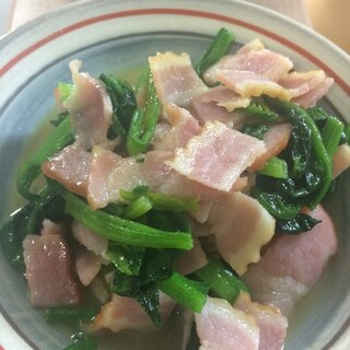 ほうれん草とベーコンのマーガリン醤油